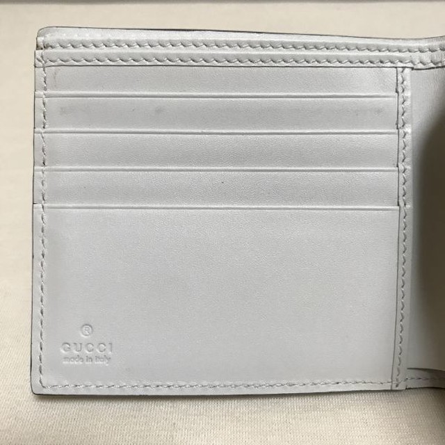 Gucci グッチ 二つ折り財布 オールレザー 黒 白 バイカラー メンズ Aspiration01