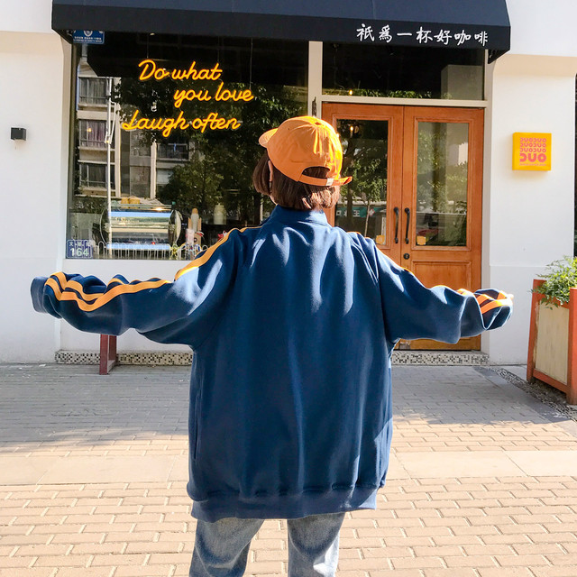 アウター ジャケット レディース スポーティー ブルゾンジャケット ブルゾン ジャケット ジップアップ 袖ライン ジャージ 長袖 春 カジュアル Officewalaa オフィスワラア レディースファッション スタイル