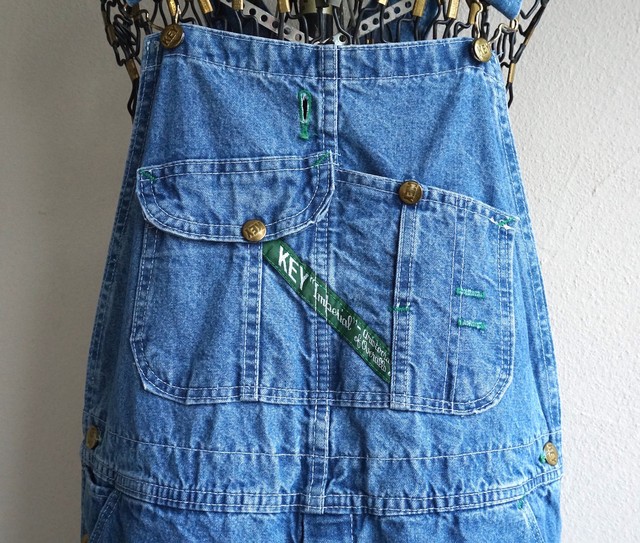 1990 S Usa製 Key デニムサロペットドレス オーバーオールリメイク ブルー 表記 W34 ワンピース ヴィンテージ Magnolia Webstore
