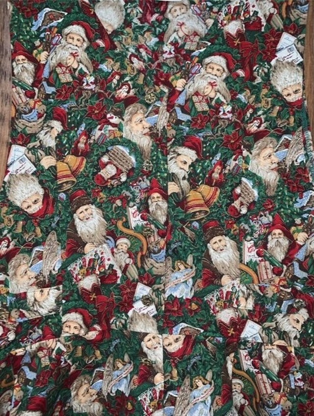 ヴィンテージ ロング ワンピース クリスマス サンタ 総柄 カントリー アンティーク レトロ 袖なし ジャンパースカート Vintage Usa アメリカ 古着 Club723 N128 Club723
