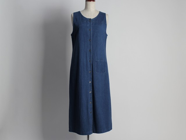 Ladiesノースリーブデニム ワンピース 古着屋catchy堀江店