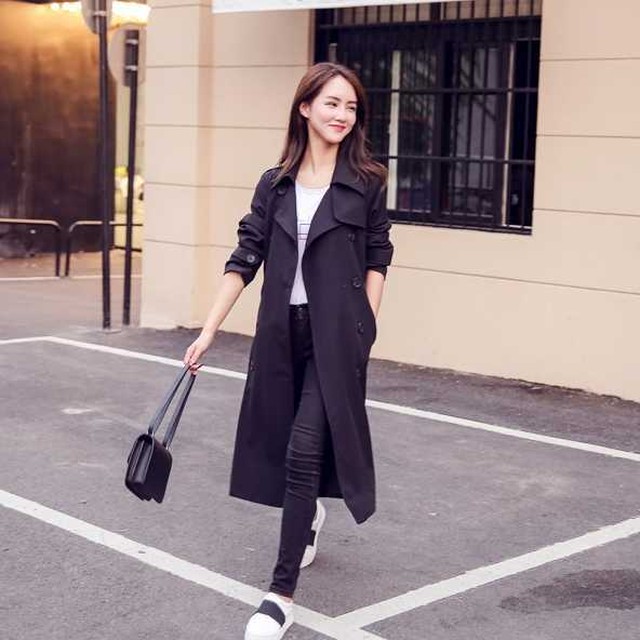 ロング丈 トレンチコート 春 スプリングコート シンプル 無地 大人 きれいめ カジュアル ラフ アウター Fashionlover