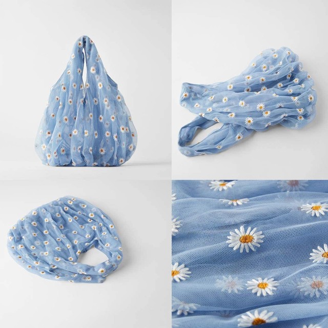 21年最旬かわいい トートバッグ ショルダーバッグ レディース手提げバッグ 女性用 小花柄薄絹素材 マーガレット柄 最旬大流行 レース 手提げ鞄 刺繍かばん 深圳直送雑貨店 Shenzhen Direct Shop