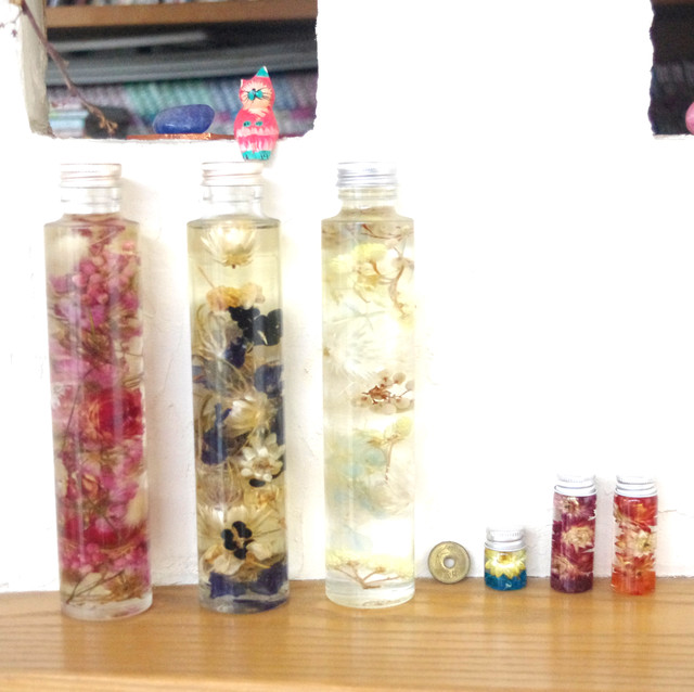 Petit Vol 2 パワーストーンハーバリウム 生命の輝き オレンジカーネリアンとヘリクリサム ホシコとハナコ