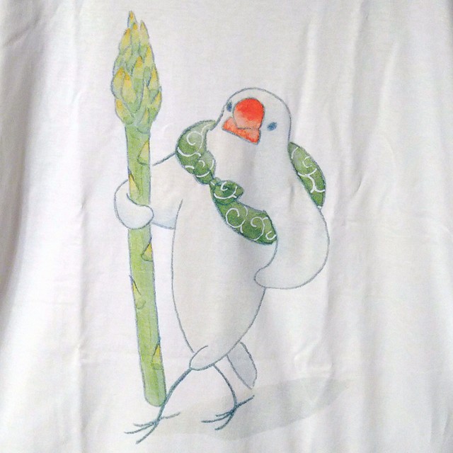 【辻佐織】ふろしき文鳥 アスパラTシャツ