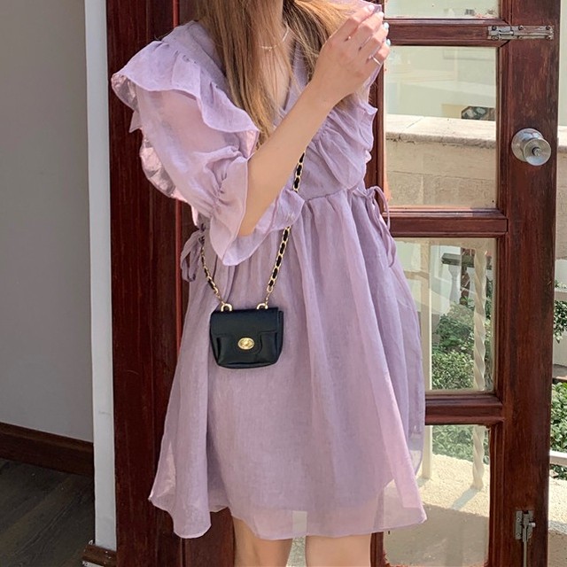 フリルショート丈ワンピース Cumeist キュミスト