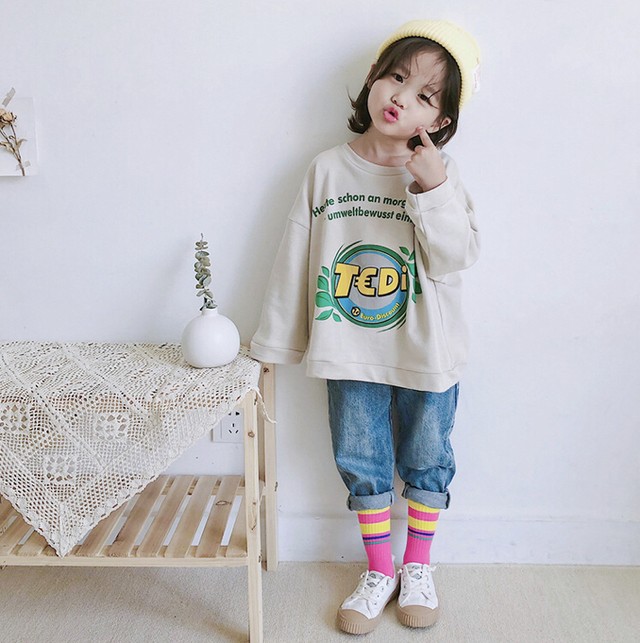 目立つ 蛍光カラーラインキッズソックス 靴下 派手 ハデ はで 子ども 子供 インポート子ども服 Hikari