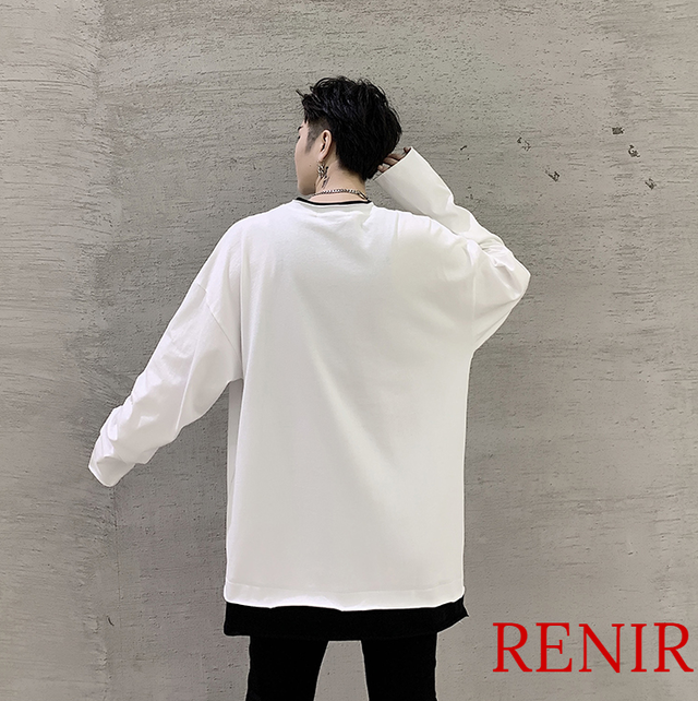Renir レニール メンズ トップス カットソー 白 ホワイト 長袖 Renir レニール メンズファッション レディースファッション