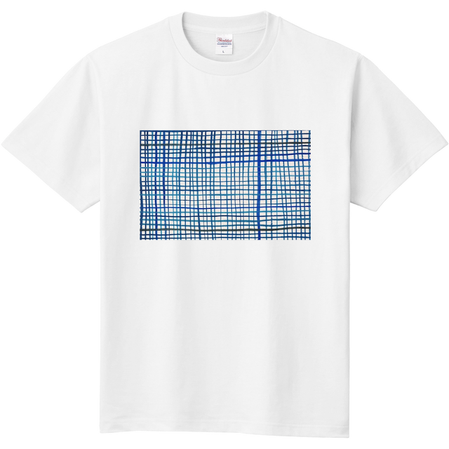 チェックtシャツ Blue Shyblue