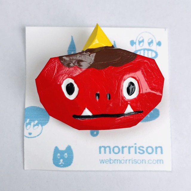 【morrison ムラバヤシケンジ】2.5次元木彫バッチ
