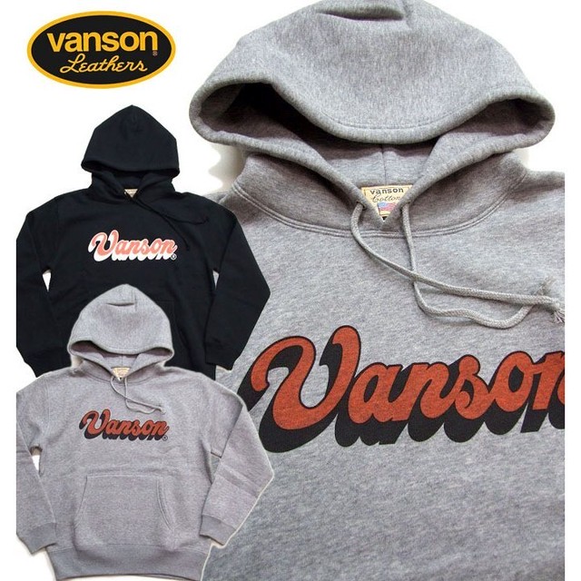 Vanson パーカー バンソン 裏毛ロゴ プルパーカー メンズ長袖パーカー 0v429 K2select