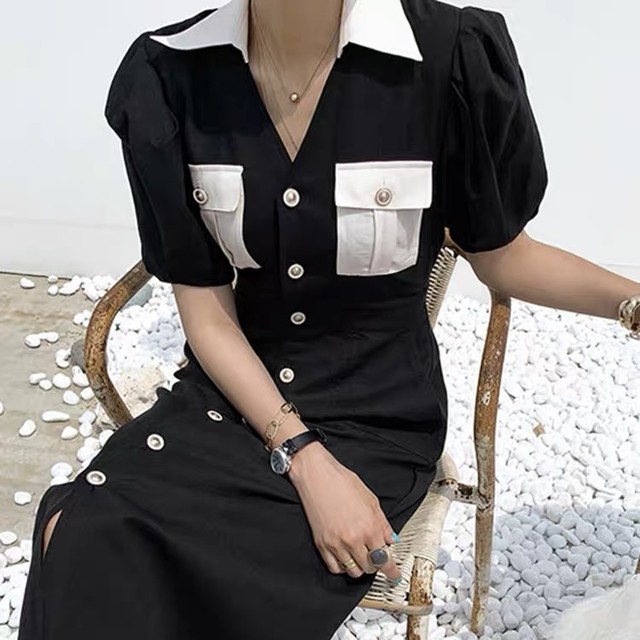 white pocket dress