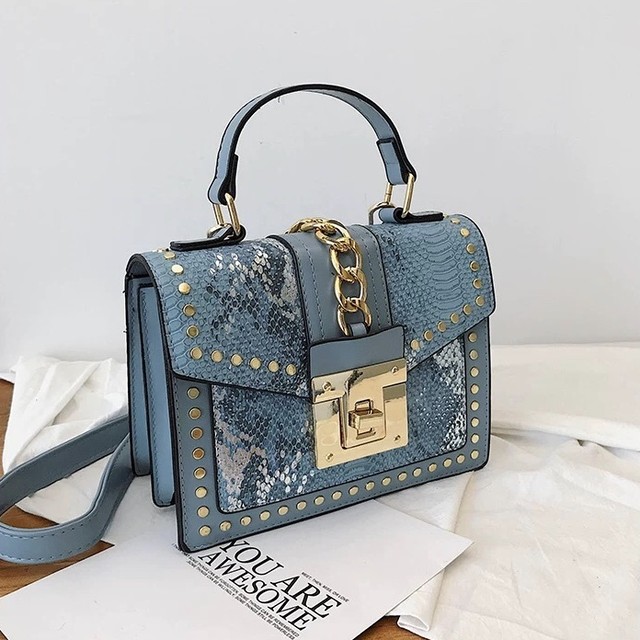 snake pattern color bag