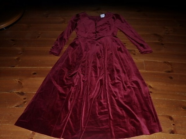 Laura Ashleyベロアロングドレスワンピース ヴィンテージ11ar Amaterasu