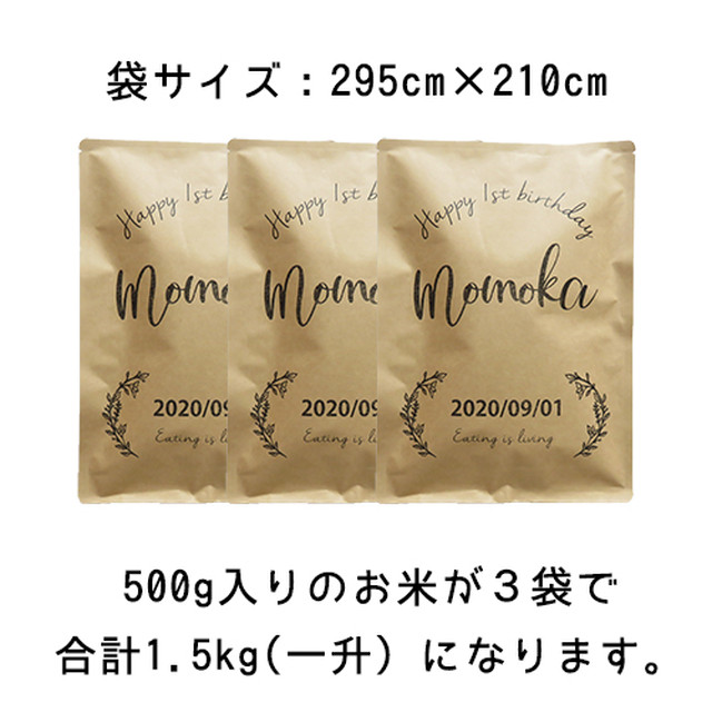 こどもと食べたい 一升餅 ならぬ 一升米 1 5kg 500g 3 小分けタイプ クラフトver Kizunagohan