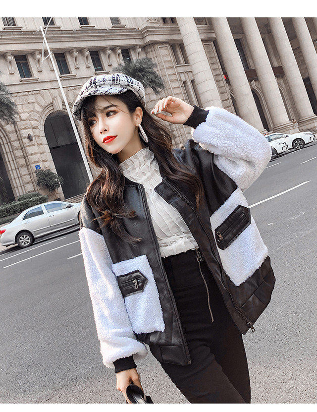 レザー ジャケット レディース フェイクレザー ライダーズジャケット 裏ボアジャケット 裏ボアコート ボアジャケット ボアブルゾン 韓国 ファッション レディース 秋冬 アウター コート かっこいい服 もこもこアウター レディース モコモコ アウター Rboa 019 ふくふくの木
