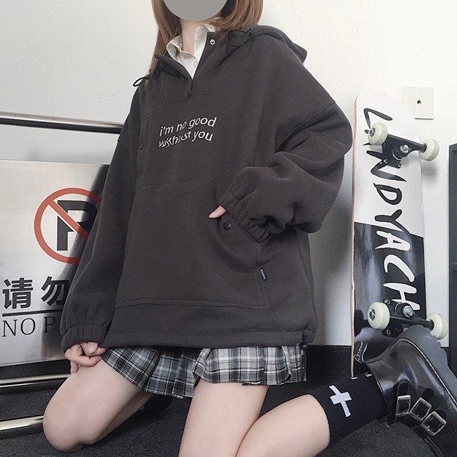 超歓迎 ゴスロリ系 Crazygirl 病み可愛い パーカー 厚手 フリース プルオーバー 英字ロゴ 刺繍 Jkスタイル 秋冬 オルチャン 10代 代 21福袋 Www Iacymperu Org