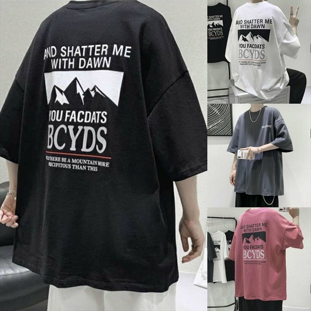 バックプリント 半袖 Tシャツ オーバーサイズ カットソー ワンポイント