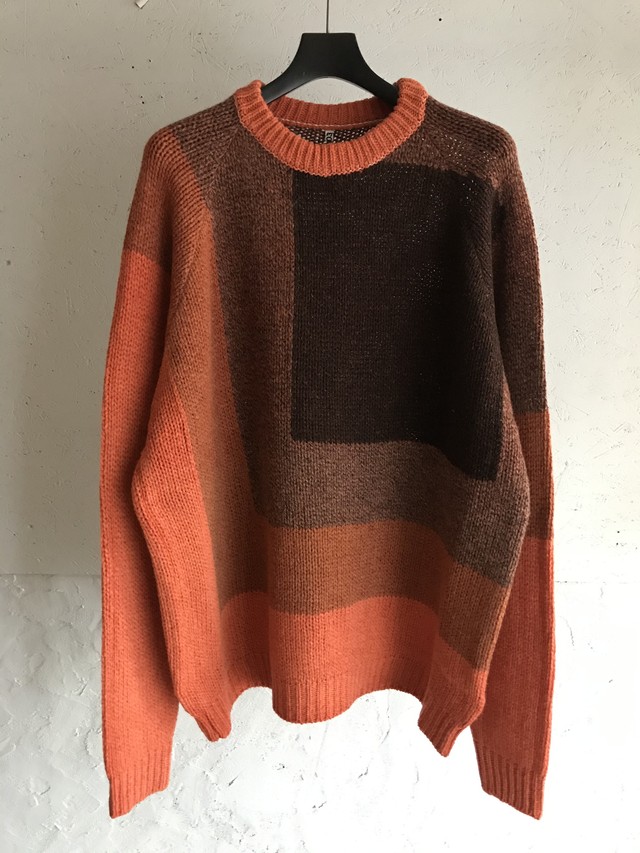 Khoki aw Nep Overdye Knit Orange コッキ ネップオーバーダイニット オレンジ aw K 01 O Y