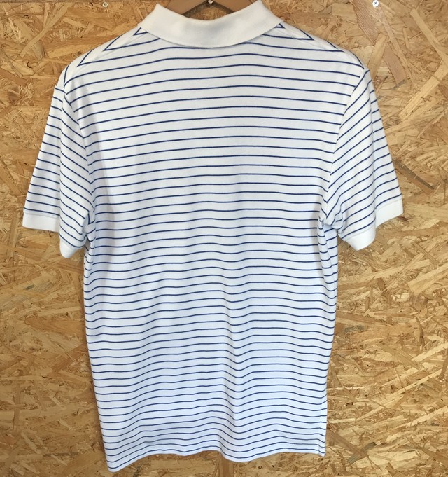 Polo Ralph Lauren ポロシャツ 白 青 ボーダー柄 古着屋tac Vintage Clothing