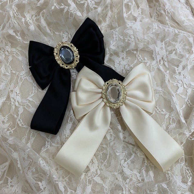 ビジューリボンブローチ Audreyharajuku