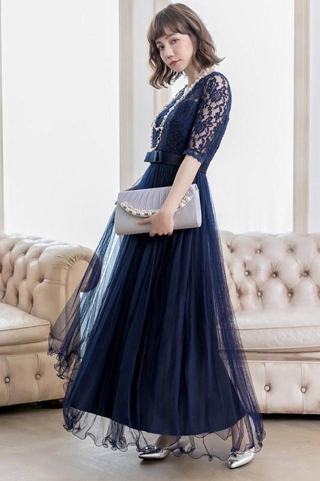 即日配送 送料無料 オールインワンマキシワンピース パーティードレス ドレス ワンピース ロングドレス レース 袖有り ミモレ丈 結婚式 二次会 披露宴 謝恩会 パーティ パーティー ブライダル レディース 代 30代 40代 大きいサイズ お呼ばれ Emd0024 Yymta