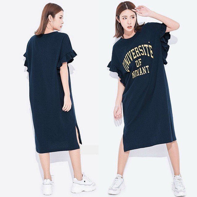 ロング Tシャツ 袖フリル カジュアル ロンt ワンピース Tyk Mapoche マポッシュ Base店