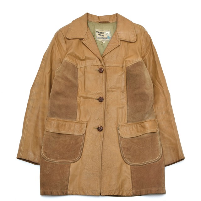 Unisex 80's PioneerWear switching leather jacket