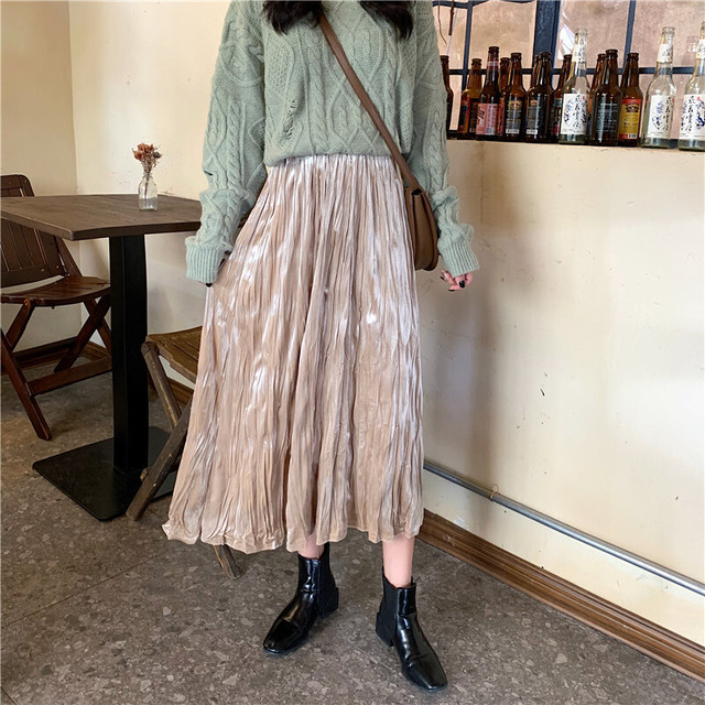 〈カフェシリーズ〉くしゅくしゅベロアスカート【kusyu kusyu velours skirt】