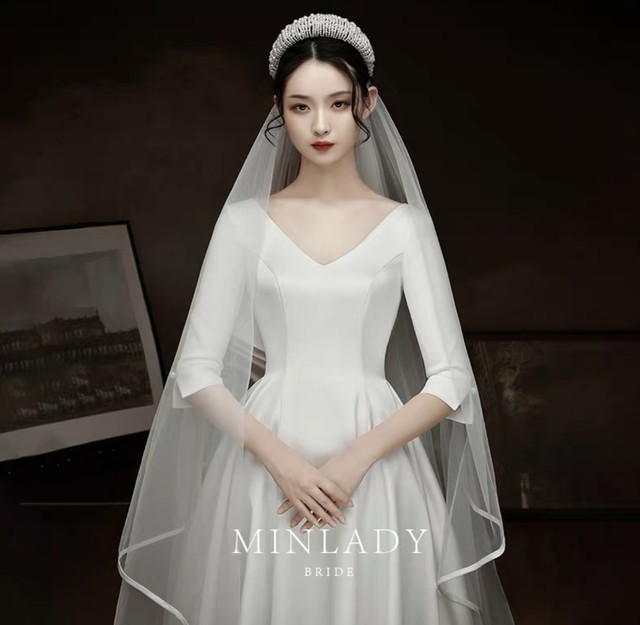 サイズオーダー無料バックリボン クラシカルエレガンス ウエディングドレス Ma390 Minlady Bride