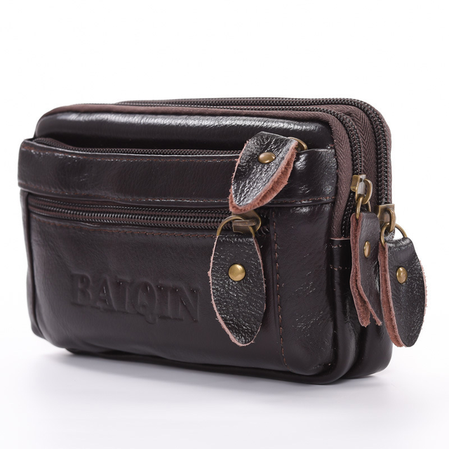 ウエストバッグ メンズ バッグ ファッション ポーチ レザー コインケース 財布 ウエストポーチ スマホ Iphone ブラウン Mcshop