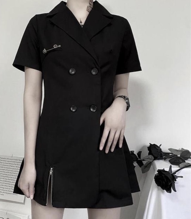 新品 モード系 ブラック ミニワンピ 腰ベルト 地雷系女子 病みかわ 夢かわ Tamu Shops