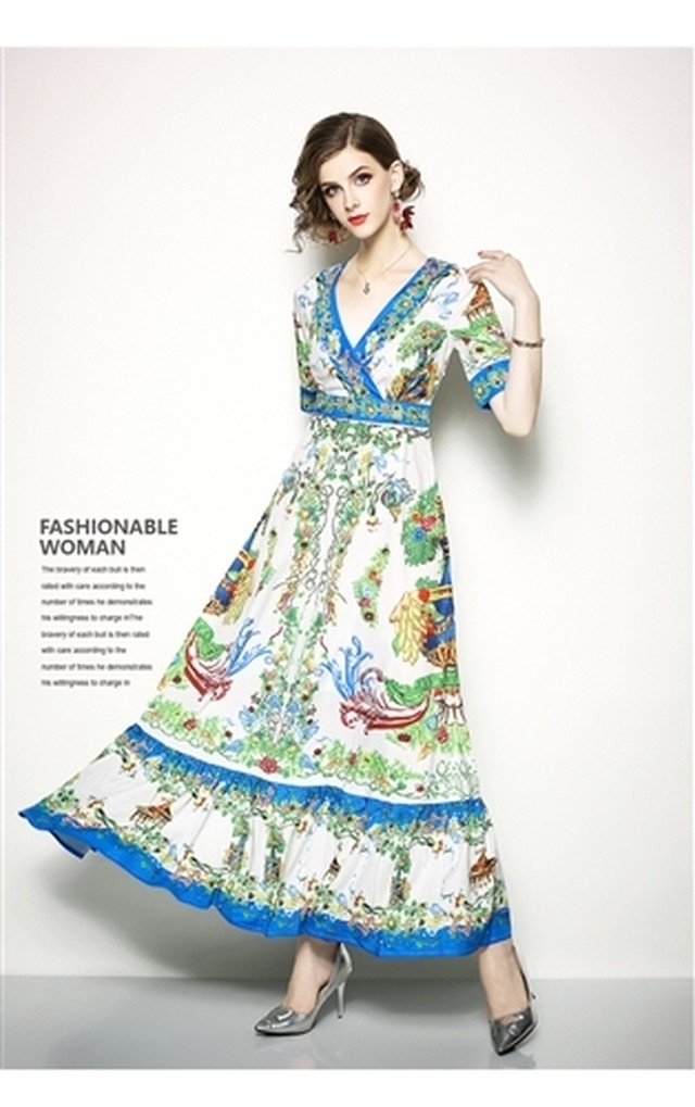 スカーフ柄マキシワンピ Jury 25 Select