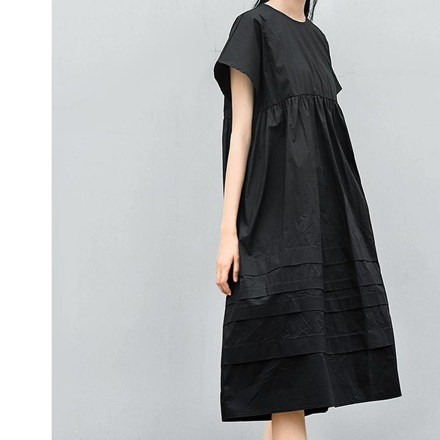 胸元切り替え ワンピース ドレス 半袖 ラウンドネック ボーダー フレア 2色 薄手 ミドル丈 バックリボン ブラック ホワイト 黒 白 レディース カジュアル フェミニン 韓国 お支払い後日以内に発送 Top244 Garcons