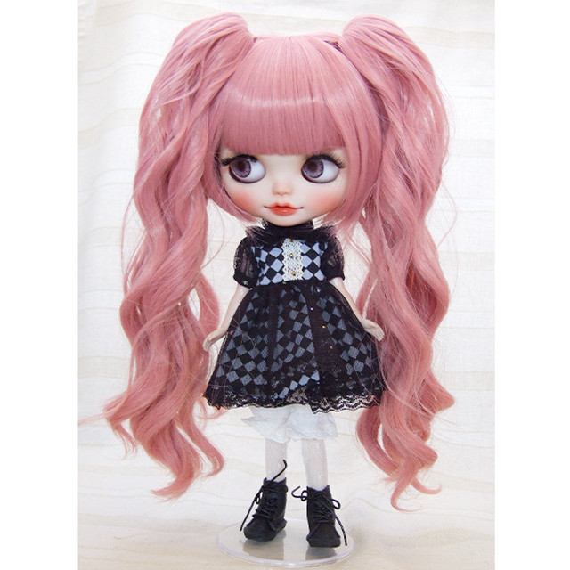 ネオブライス ウィッグ 縦ロールツインテール フェアリーピンク 10インチ ドール Bonbon Rouge Doll Wig Shop