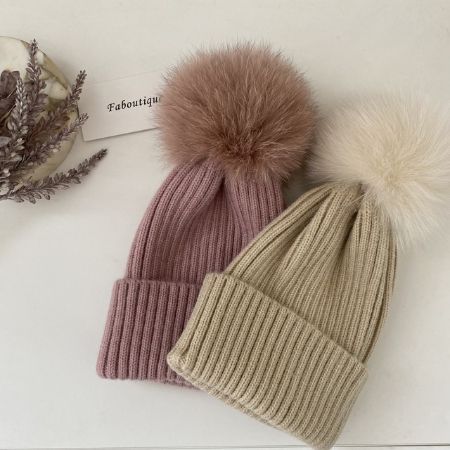 ラクーンファーニット帽 Faboutique