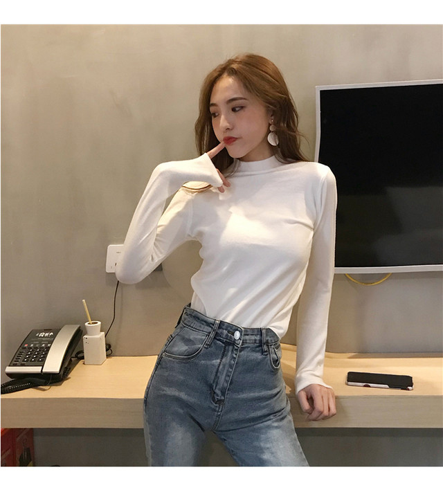 レディース トップス ロンt ハイネック 長袖 インナー 着心地バツグン 重ね着コーデ レイヤード 無地 シンプル カジュアル ナチュラル ロングシーズン 幅広コーデ 10代 代 30代 40代 Uki Uki