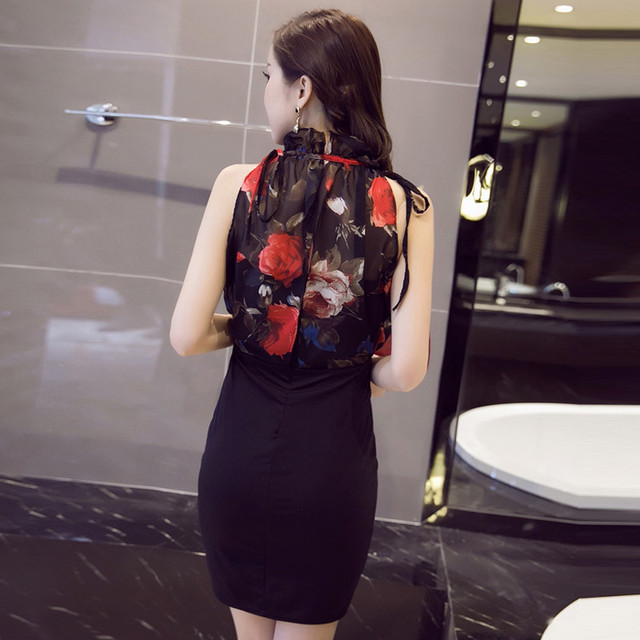 花柄 ホルターネック 韓国 ワンピース ミニ丈 オルチャン ミニ ワンピース セクシー ワンピース ミニ タイト セクシー パーティー 代 30代 40代 キャバドレス C102 Ayaland Caba 韓国 オルチャン キャバドレスショップ