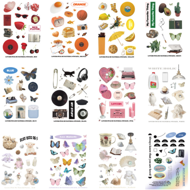 Lovespickme Object Sticker 12 Color 正規品 韓国ブランド 韓国通販 韓国代行 韓国ファッション ステッカー シール Nb Bz Bonz 韓国ブランド 代行