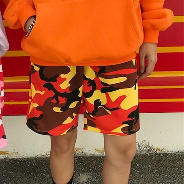 韓国ファッション カモフラ 迷彩 ハーフパンツ チェック 短パン ボトムス レディース メンズ ユニセックス ダンス 文化祭 学校行事 体育祭 まとめ買い ビーチブルバード