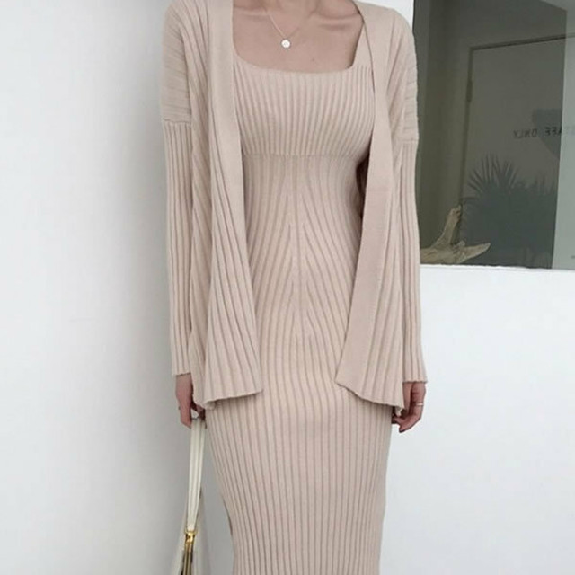 リブ ニット キャミ タイト ワンピ カーディガン セットアップ Signal 日本未入荷勢揃い 全品送料無料です