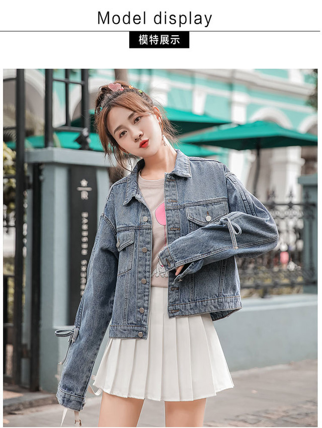 Real S 19秋と冬のショッピングモールは同じ婦人服春19新しいシルエットレースアップデニムジャケットレディース スプリング 春物 オータム 秋物 ウィンター 冬物 新作 定番 レディース 送料無料 Spb レディース 韓国ファッション 直輸入通販