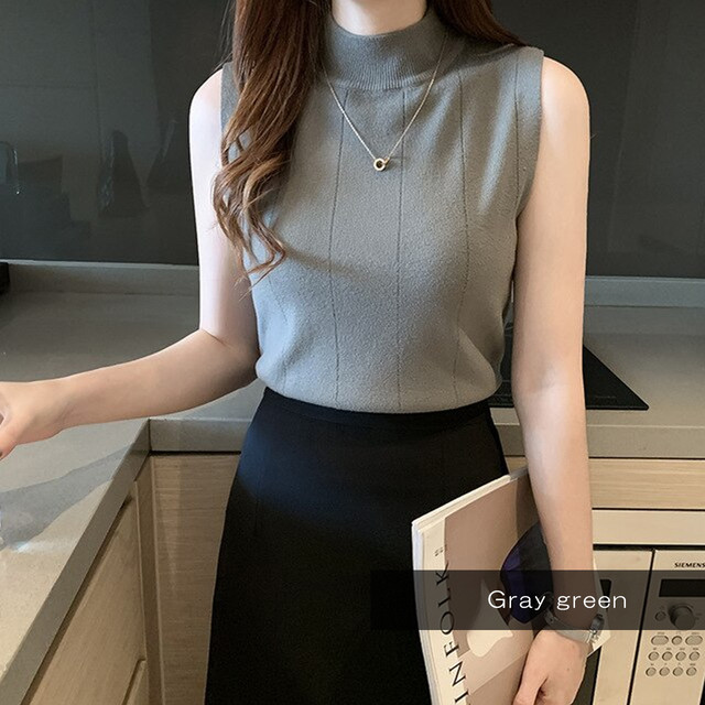 サマーニット スリムタイプ ノースリーブ セクシーで大人の色気が漂います 各カラーあります リーブルモール Libre Mall