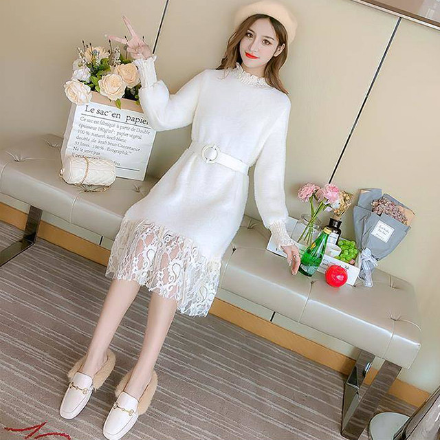 ワンピース ミモレ ワンピースドレス ミモレ丈 ワンピース ミモレワンピース ニットワンピース 冬新作ニットワンピース タートルニットワンピース T002 Haln1336 胡蝶の夢 ワンピース ドレス専門店