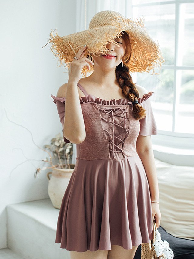 送料無料 水着 ワンピース フリルワンピース水着 ワンピース レディース ワンピース水着 シンプル A Command コマンドプラス