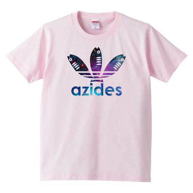 Azides アジデス コスモ柄 パロディ おもしろ メンズ ピンク Tシャツ パロディストア