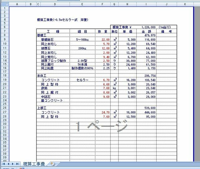 概算工事費数量表 エクセル ダウンロード 土木工事に役立つエクセル様式データ 8000円以上送料無料 食べたくなるお菓子始めました