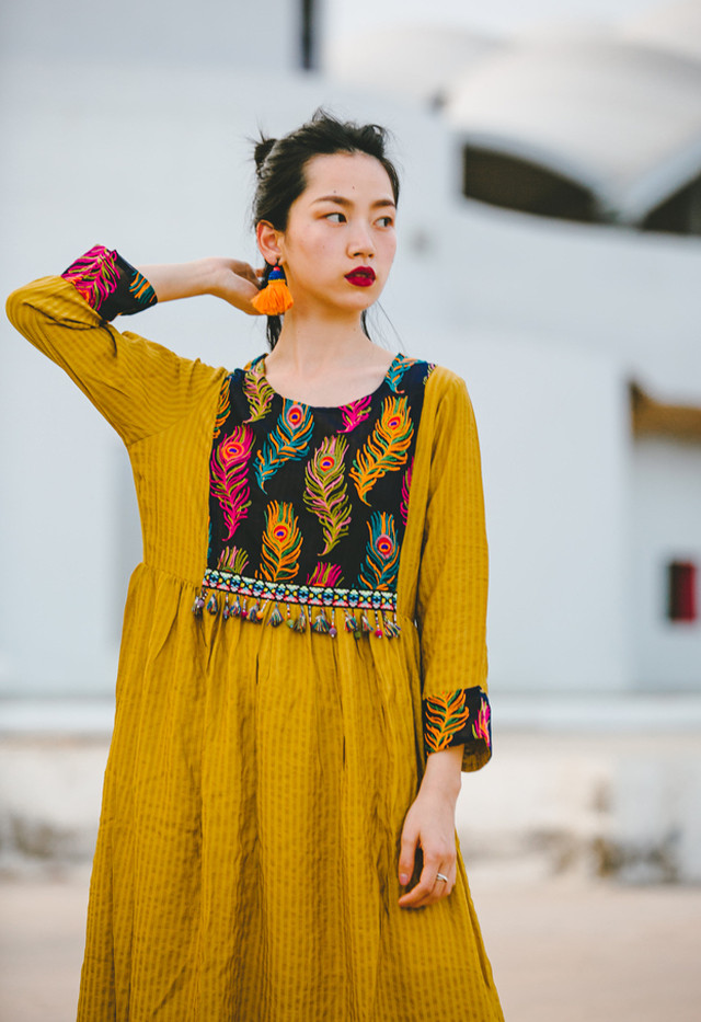 宅送 Chicwish エスニック Boho 刺繍柄 前ボタン マキシ ワンピース オンラインストア限定 Viaante Com