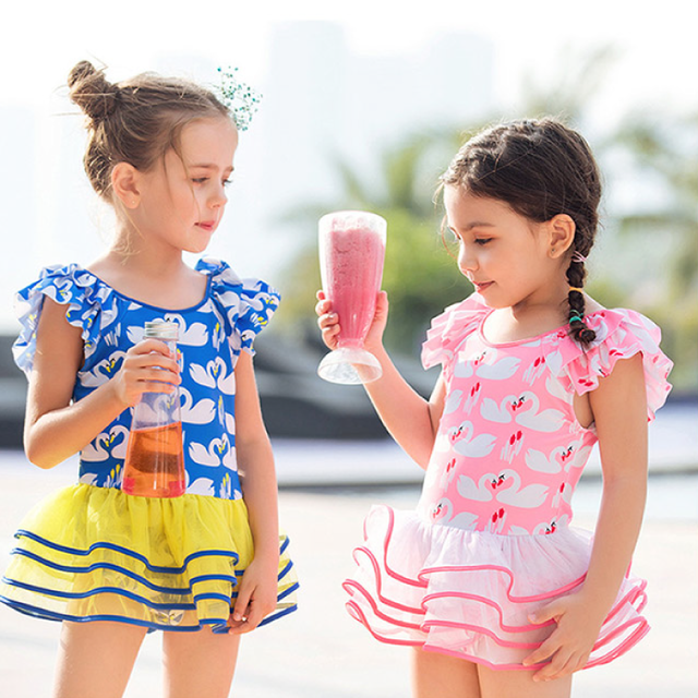 水着 ワンピース オールインワン チュチュスカート 韓国子供 90cm 130cm Kobebaby