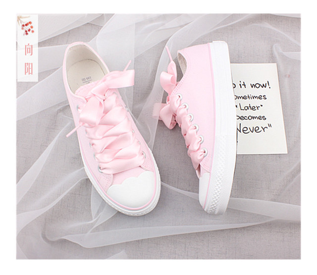 034 いちごみるく フラットスニーカー フラットシューズ スニーカー ゆめかわ トレンド More Lluze モア ルーゼ